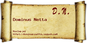 Dominus Netta névjegykártya